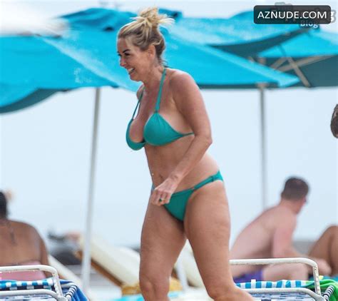 Claire Sweeney Sexy Seen At The Beach Wearing A Hot Blue Bikini In