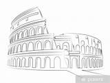 Colosseo Roma Disegno Colosseum Coliseo Vectorial Parati Pixerstick Disegnare Pixers Vinilo Città sketch template