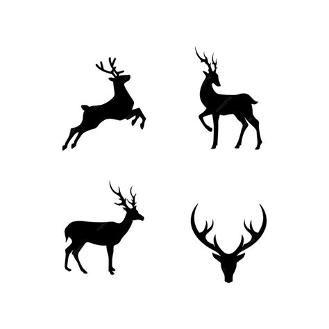 premium vector deer silhouette set
