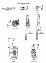 Brass Instruments Family Orchestra Coloring Music Band Woodwind Section Instrument Musical Would Use Great Unit Printable Sheet Worksheets Instrumentos Lessons sketch template