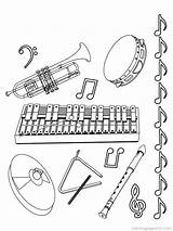 Instruments Coloring Musical Music Pages Kids Preschool Choose Board sketch template