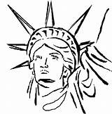 Liberty Statue Drawing Coloring Book Library Clipart Face sketch template