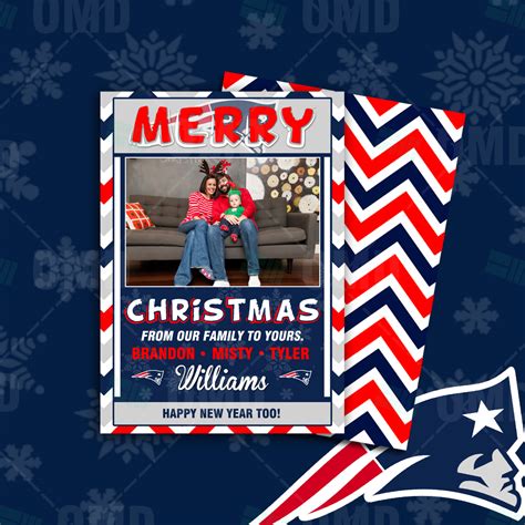 new england patriots “merry christmas” cards sports invites