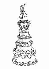Taart Tarta Gateau Hochzeitstorte Trouwfeest Malvorlage Mariage Nunziale Trouwen Kleurplaten Nuziale Downloaden sketch template