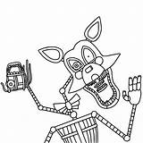 Fnaf Freddy Puppet Foxy Mangle Colorir Freddys Getcolorings Fnf Animatronics Lis Dwiema Głowami Metaliczny Mytopkid Ennard sketch template