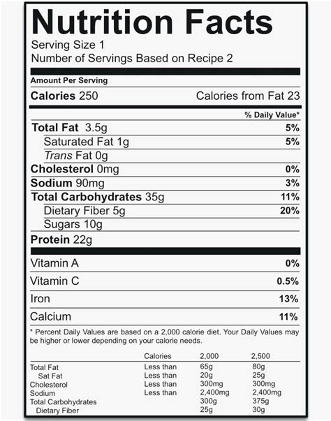 blank nutrition facts label template word  blank nutrition facts label template word