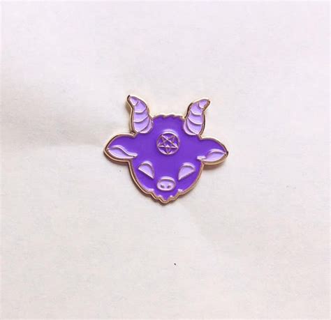 kawaii satan enamel pin cute purple glitter lucifer lapel