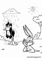 Bugs Bunny Daffy Coloring Duck Pages Tunes Looney Printable Drawing Print sketch template
