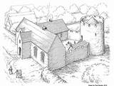 Manor Drawing Medieval House City Drawings Discovery Paintingvalley Found Getdrawings sketch template