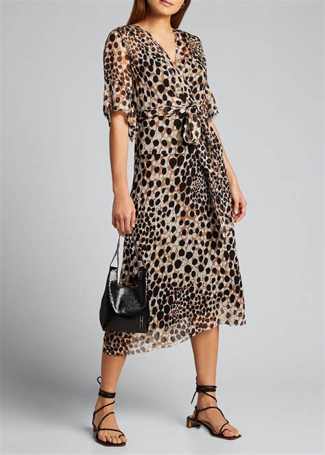 Ava Leopard Print Short Sleeve Dress Short Sleeve Dresses Silk Print
