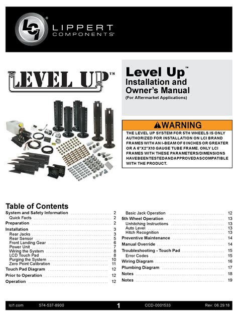 lippert components level  installation  owners manual   manualslib