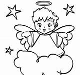 Angel Boy Coloring Pages Angels Cute Clipart Little Cloud Clip Pobarvanke Flying Baby Christmas Printable Color Angeli Cliparts Getcolorings Print sketch template