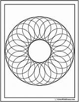 Geometric Coloring Pages Shapes Circle Printable Adult Shape Print Wreath Color Circles Colorwithfuzzy Designs Circular Getdrawings Customize Getcolorings sketch template