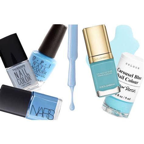 light blue nail polish  spring summer    polyvore featuring makeup beauty