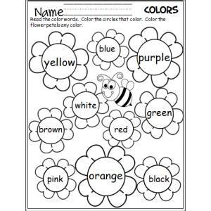 colors coloring printable teaching colors kindergarten