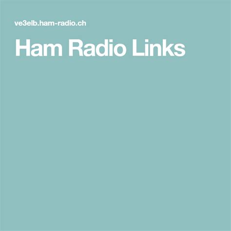 Ham Radio Links Ham Radio Radio Ham