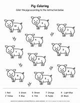 Number Color Pigs Animals Planerium Coloring Login Pages Worksheets sketch template