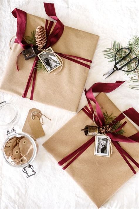 simple christmas gift wrapping ideas  kraft paper  inspired room