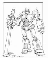 Optimus Espada épée Coloriages sketch template