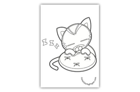 cat sleeping coloring page cats coloring pages