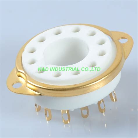 pcs pin euro style ceramic tube socket gold dg  crt pmt  valve ba base  tube