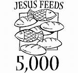 5000 Jesus Feeds Feeding Coloring Pages Loaves Fish Fishes Kids Bible Clipart Miracle Five Thousand Bread Online Crafts Church Multitude sketch template