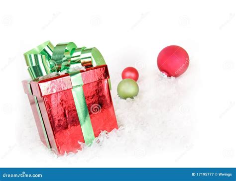 merry christmas gift stock image image  ornamentribbon