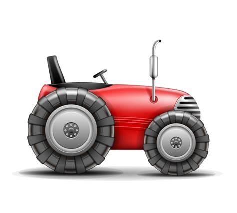 red realistische traktor kostenlose vektor