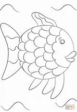 Coloring Fish Rainbow Template Pages Printable Supercoloring sketch template