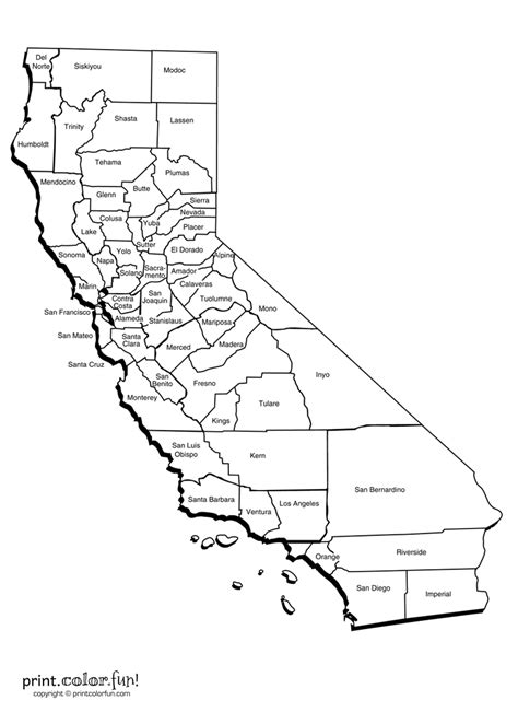 california map printable coloring page