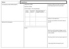 ks science investigation writing frame teaching resources