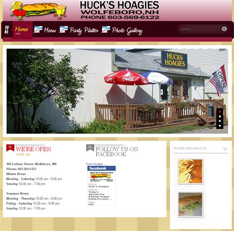 hucks hoagies nh website design website hosting company development maintenance