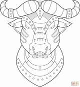 Stier Buffalo Dieren Sabres Supercoloring sketch template