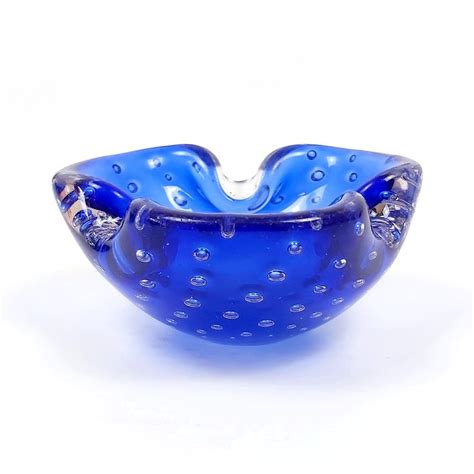 Italian Bullicante Murano Glass Bowl Or Ashtray By Barovier And Toso