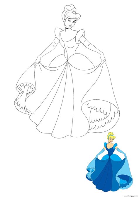 disney princess cinderella coloring page printable