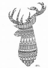 Volwassenen Reindeer Zentangle Mycraftilyeverafter Mandala Ausmalbilder Creachick Kostenlos Erwachsene sketch template