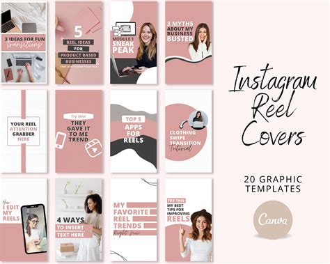 instagramture reel covers  designed  pink  gray colors