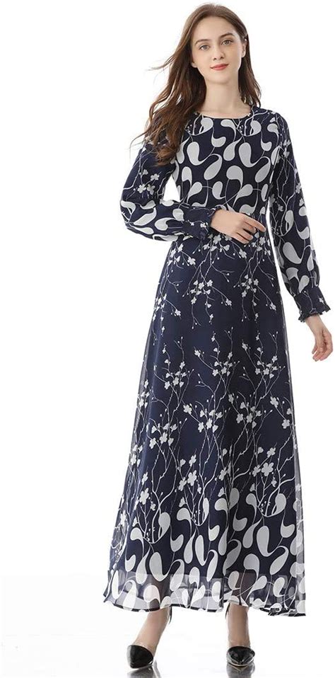 buzhidao lange jurken dames elegante maxi jurk robe gown print slim jurk moslim jurken