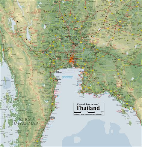 detailed map  thailand maps