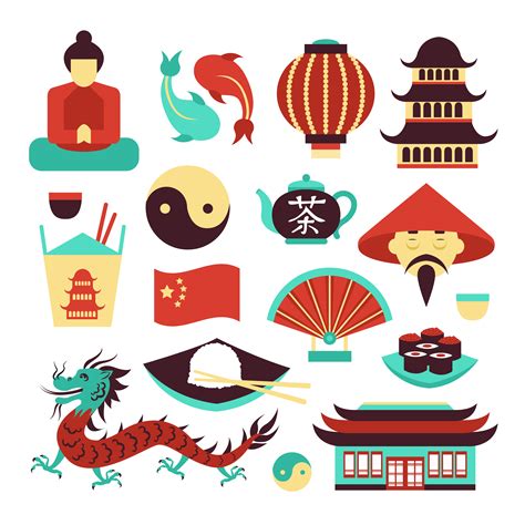 china symbols set  vector art  vecteezy