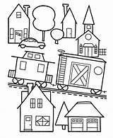 Coloring Town Pages Christmas Toys Train Printable Sheet Toy Kids Fun Shopping Sheets Color Honkingdonkey Children Comments City Projects Coloringhome sketch template