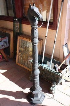 details  antiquevintage cast iron hitching post