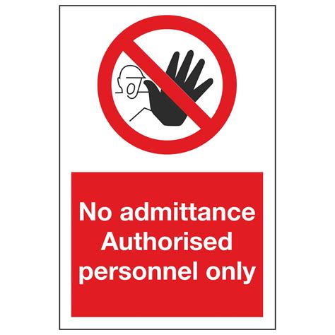 admittance authorised personnel  linden signs print