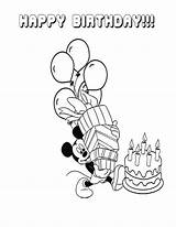 Coloring Mouse Birthday Mickey Pages Disney Cake Printable Balloon Print Balloons Popular Color Book Presents sketch template