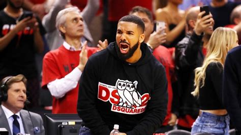 drake gets fired up at raptors vs bucks game 4