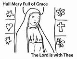 Mary Coloring Mother Blessed Hail Clipart Assumption Pages Rosary Virgin Grace Kids Mysteries Glorious Colouring Printable Color Clipground Pdf Sacrifice sketch template