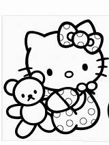 Coloring Kitty Hello Pages Baby Bear Teddy Colouring Kids Clipartmag Playing sketch template