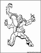 Coloring Ben Pages Ben10 Four Arms Fourarms Alien Print Force Fun Monster sketch template