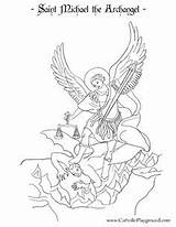 Michael Saint Coloring St Catholic Archangel Kids Pages Crafts Open Raphael Choose Board Catholicplayground Saints sketch template