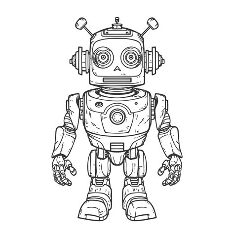 robot coloring page robot coloring sheet  coloring pages outline